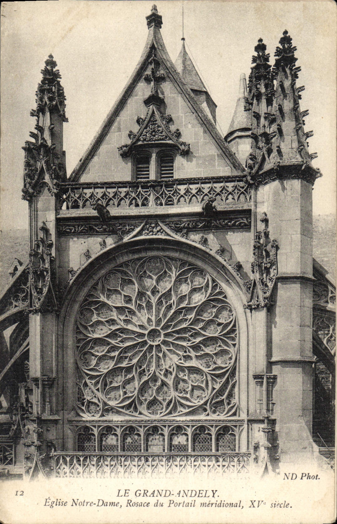 CPA Le Grand Andely eglise Notre dame Rosace du Portail meridianal XV siecle