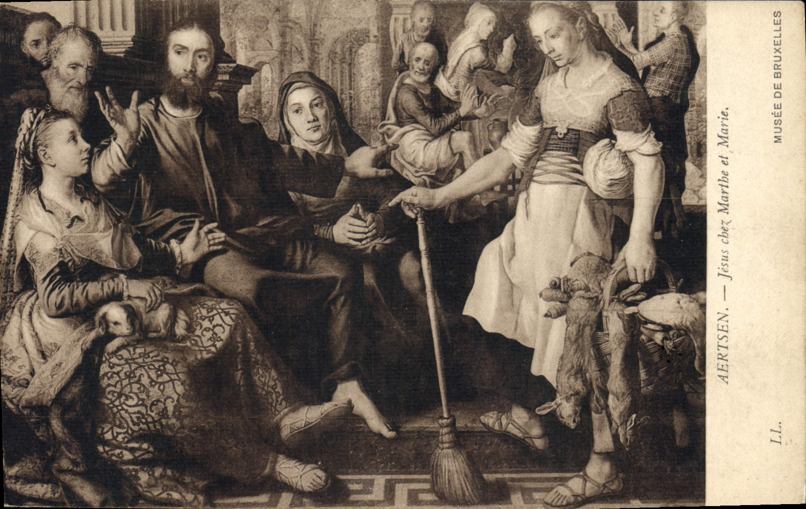 CPA Jesus bei Martha und Maria 