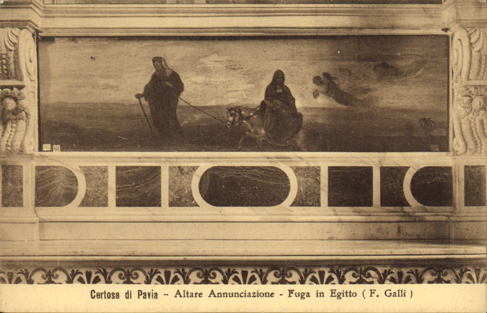 CPA Certosa di Pavia Altare Annunciazione Fuga in Egitto