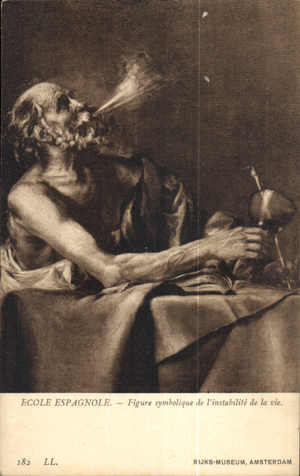CPA Ecole Espagnole figure symbolique de l'instabilite de la vie Rijks Museum Amsterdam 