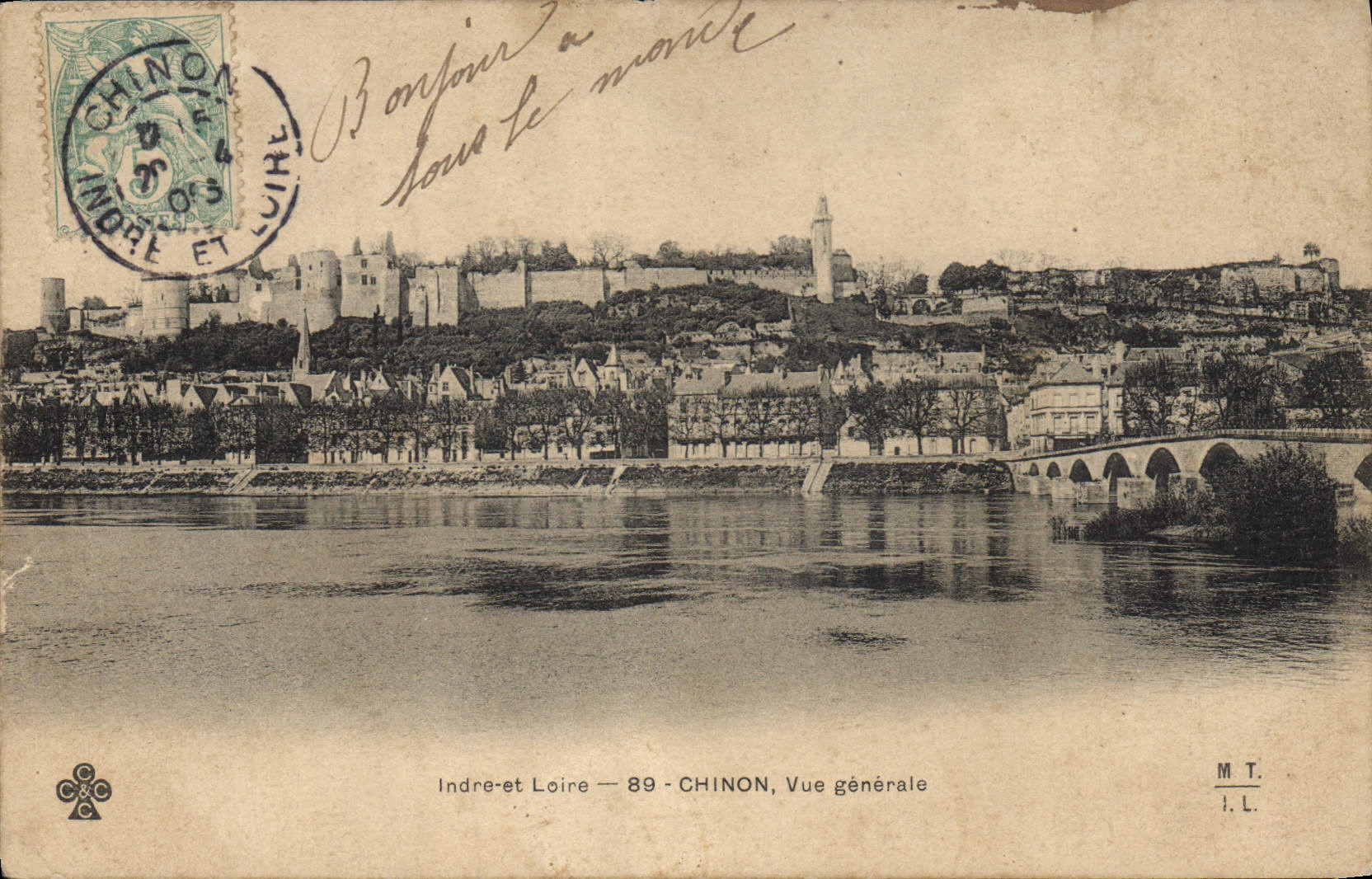 CPA Indre et Loire Chinon vue generale 