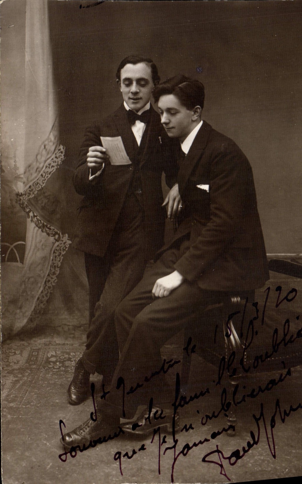 CARTE PHOTO Hommes St Quentin