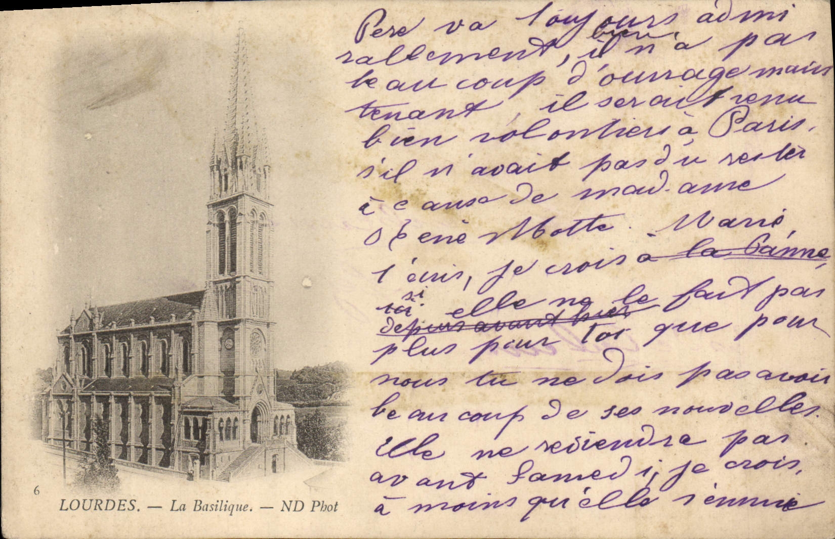 CPA Lourdes la Basilique 