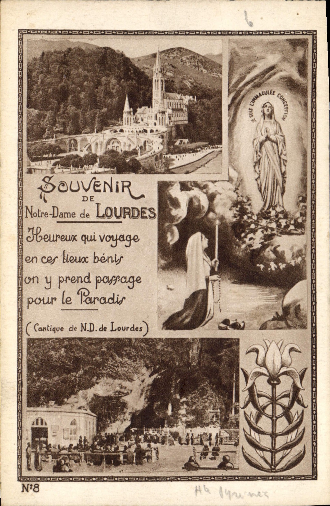 CPA Souvenir de Notre Dame de Lourdes 