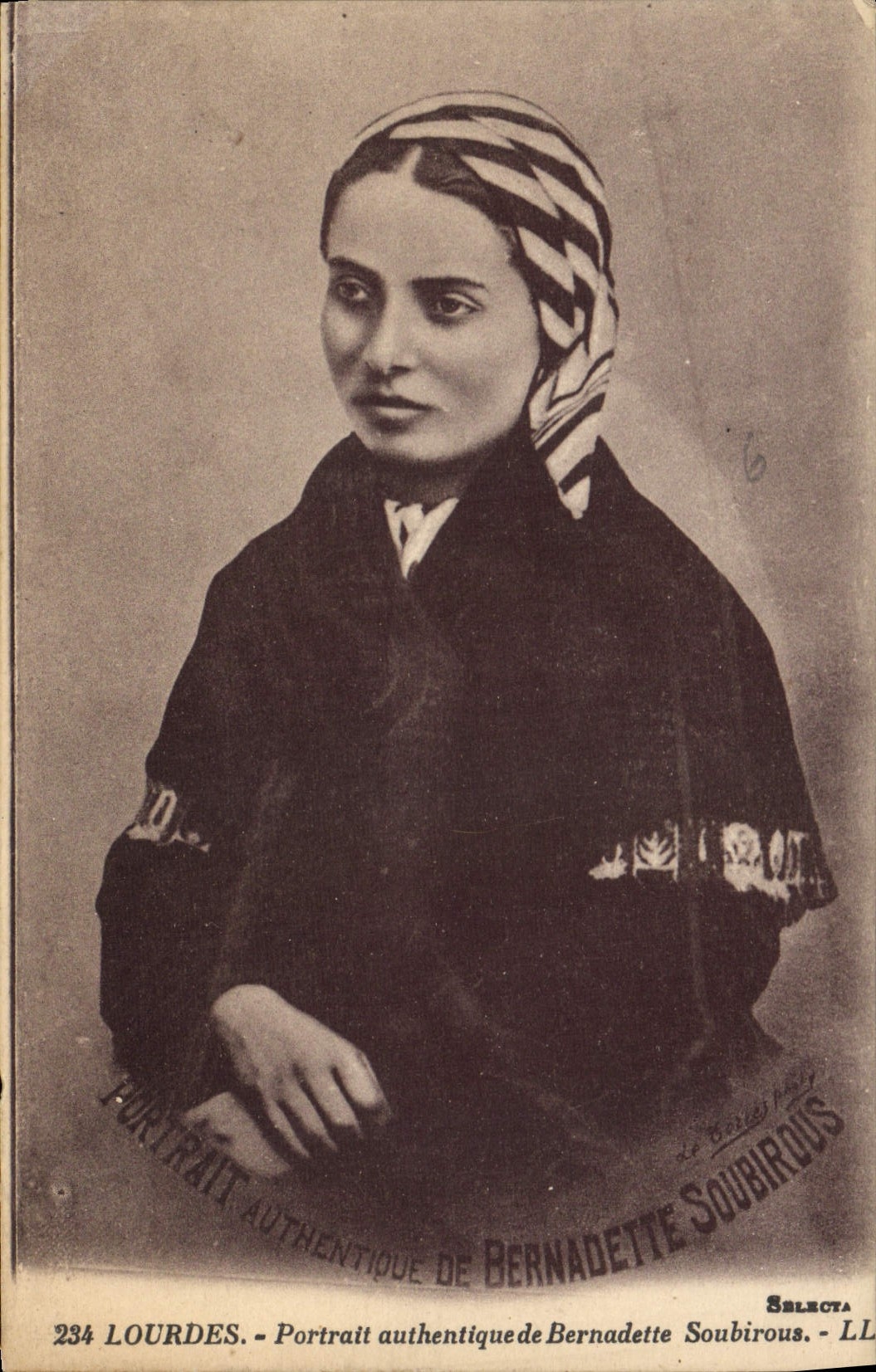 CPA Lourdes portrait authentique de Bernadette Soubirous