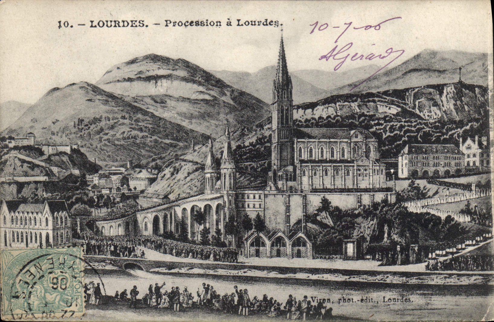 CPA Lourdes Procession a Lourdes 