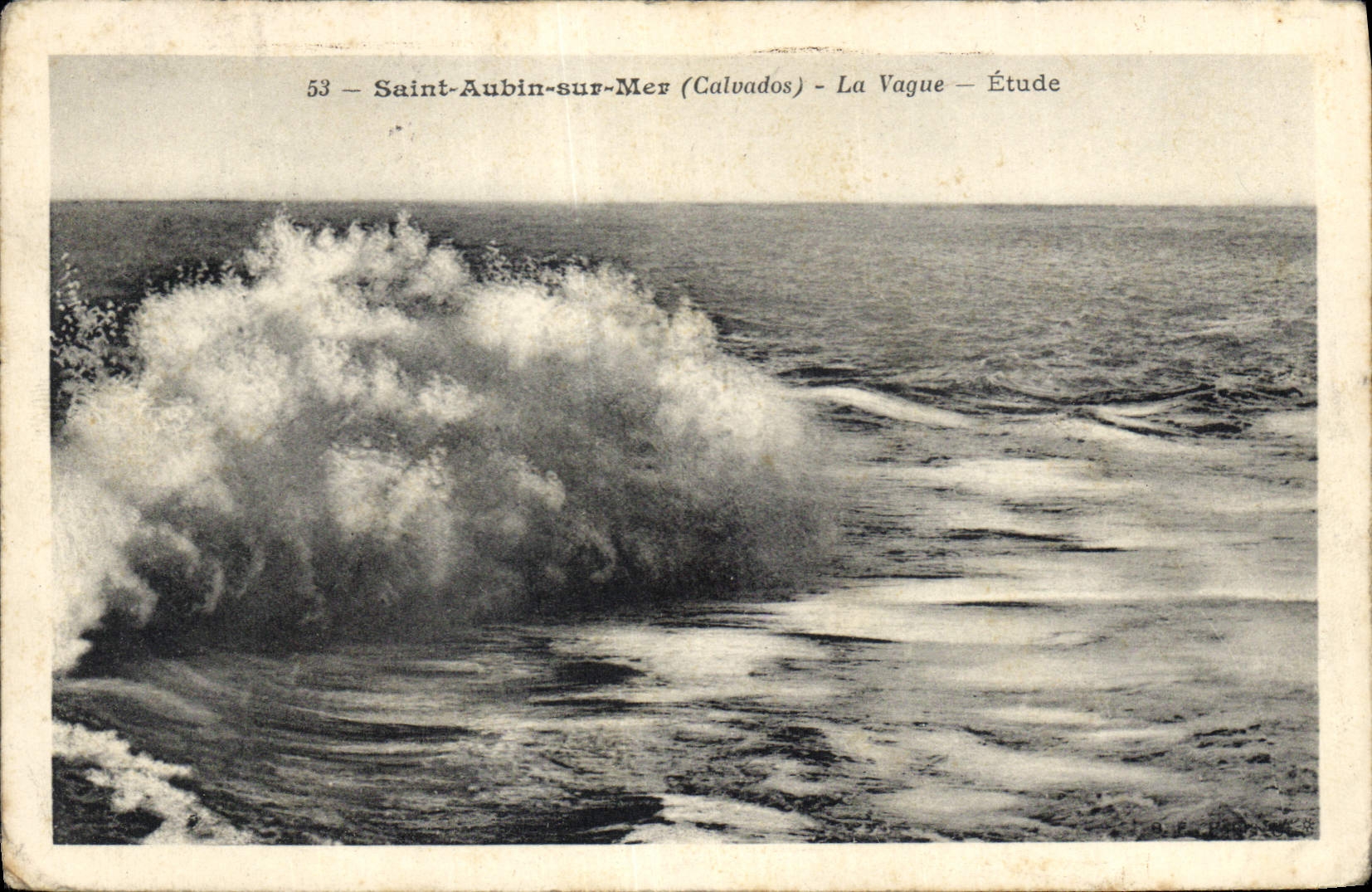 CPA Saint Aubin sur Mer Calvados La Vague Etude