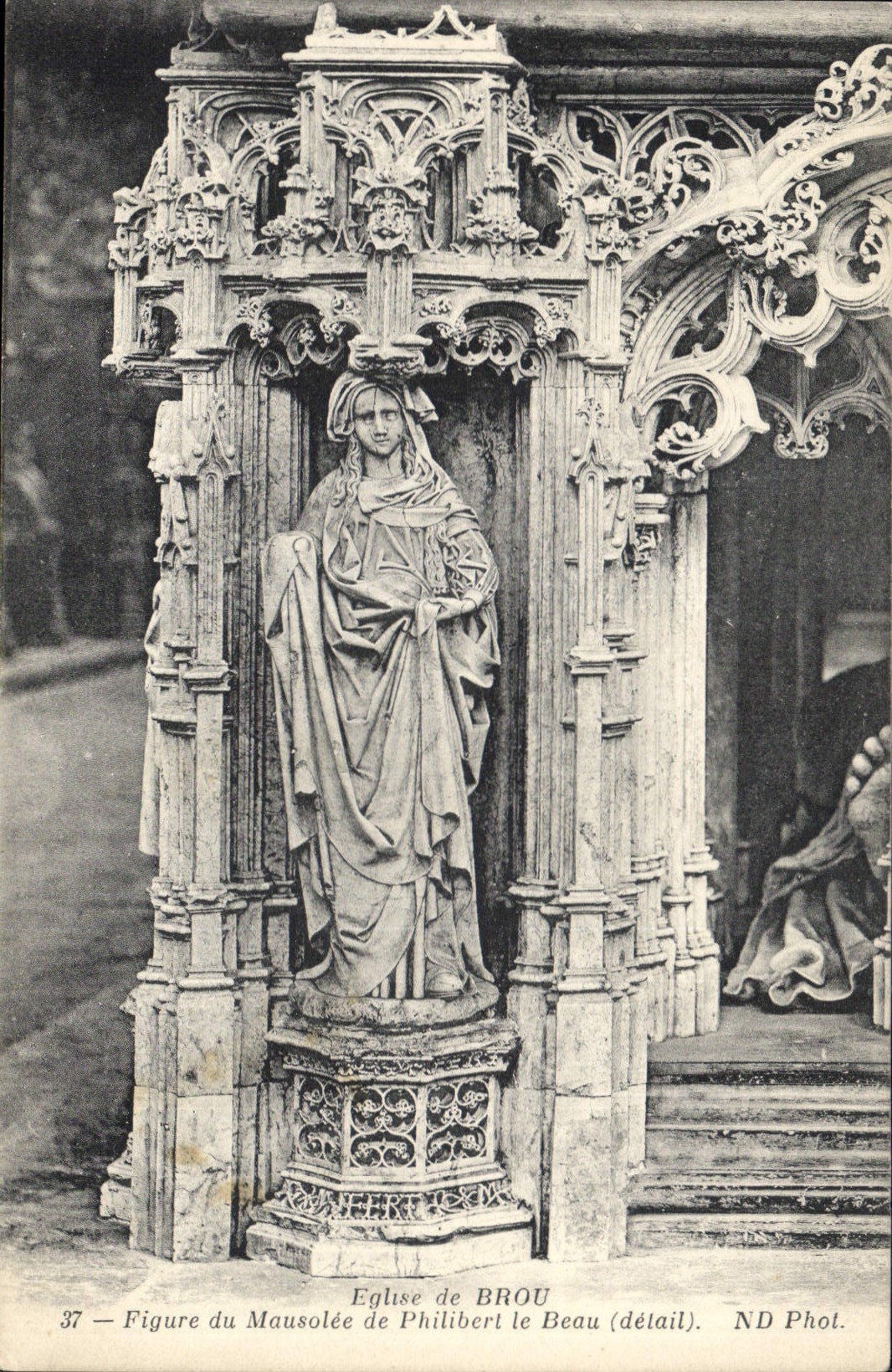 CPA Bourg Eglise de Brou Figure du Mausolee de Philibert le Beau Detail 