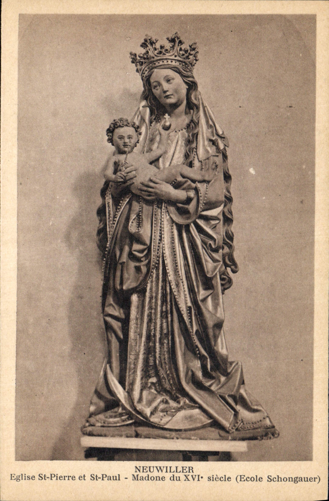 CPA Neuwiller Eglise St Pierre et St Paul Madone 