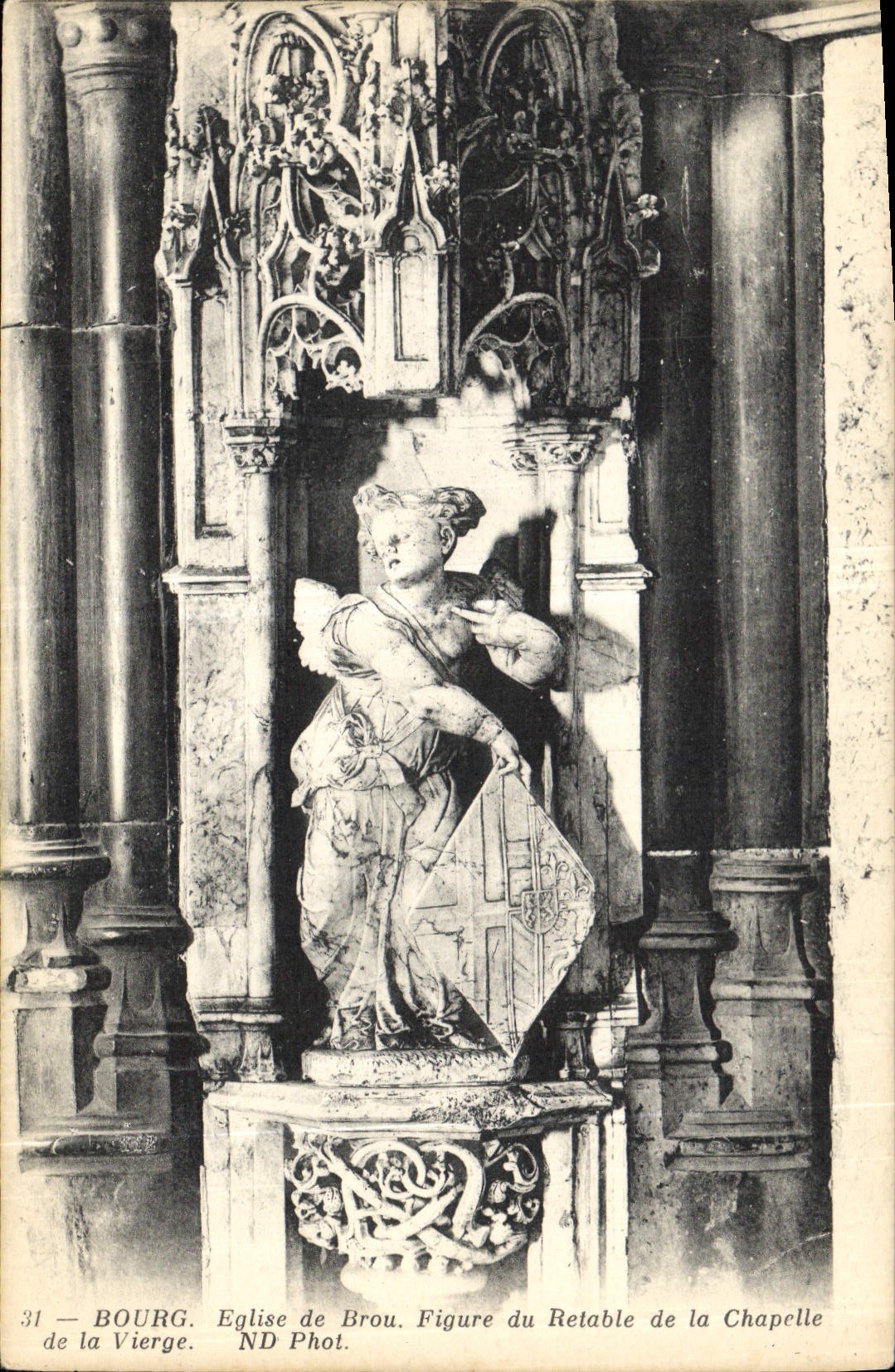 CPA Bourg Eglise de Brou Figure de Retable de la Chapelle de la Vierge