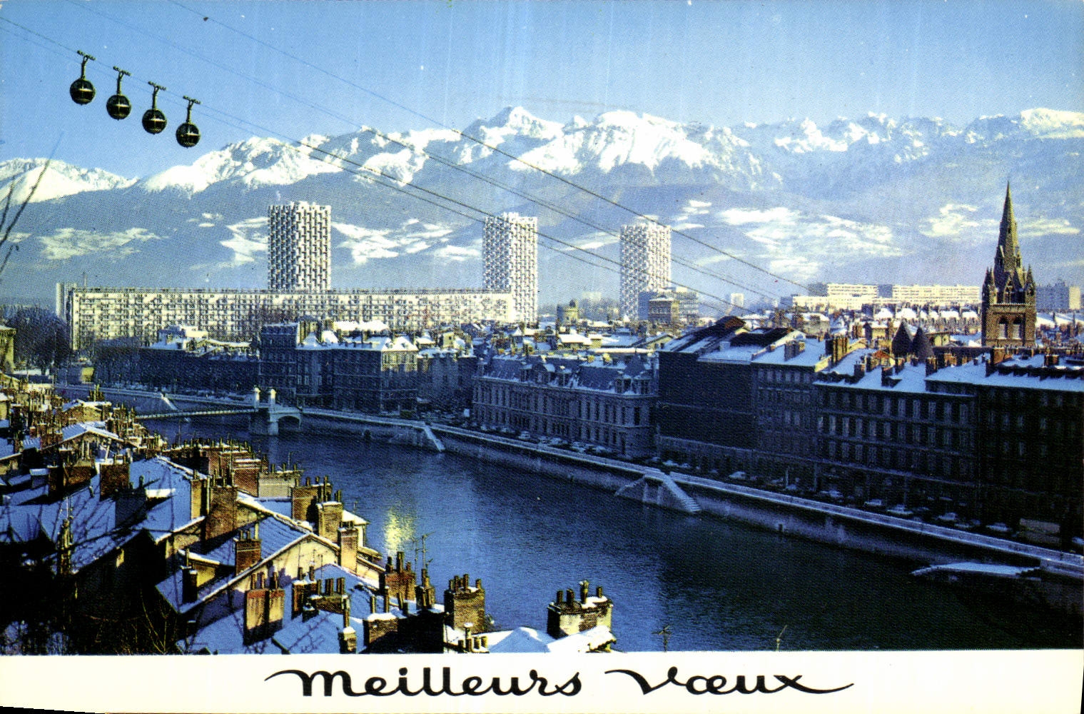 CPA Meilleurs Voeux Grenoble Teleferique