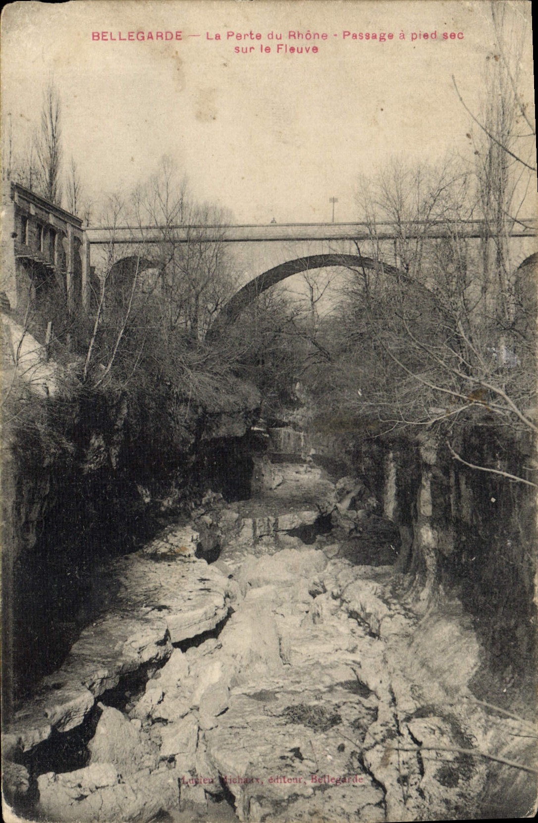CPA Bellegarde La Porte du Rhone Passage sur le Fleuvre