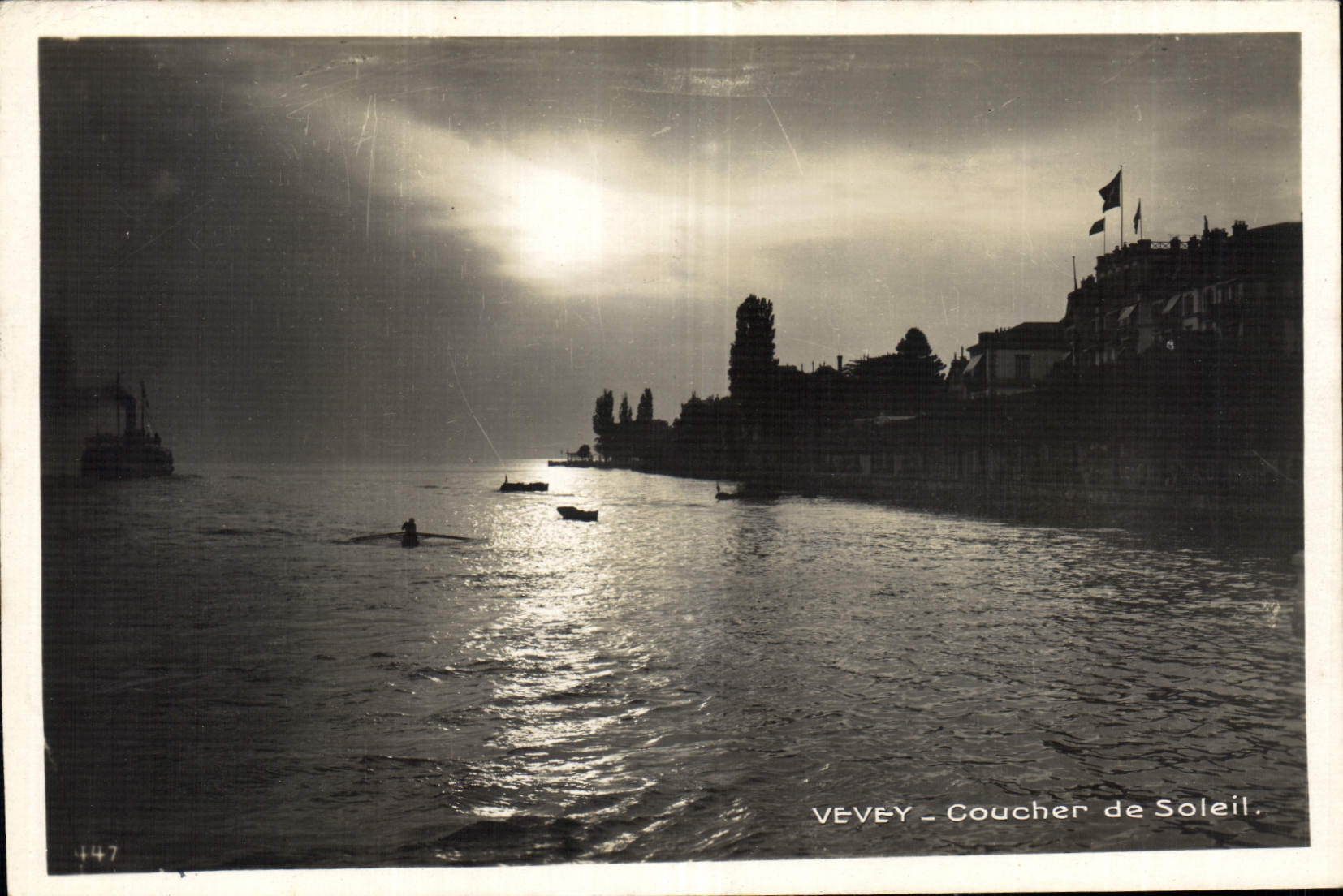 CPA Vevey Coucher de Soleil 