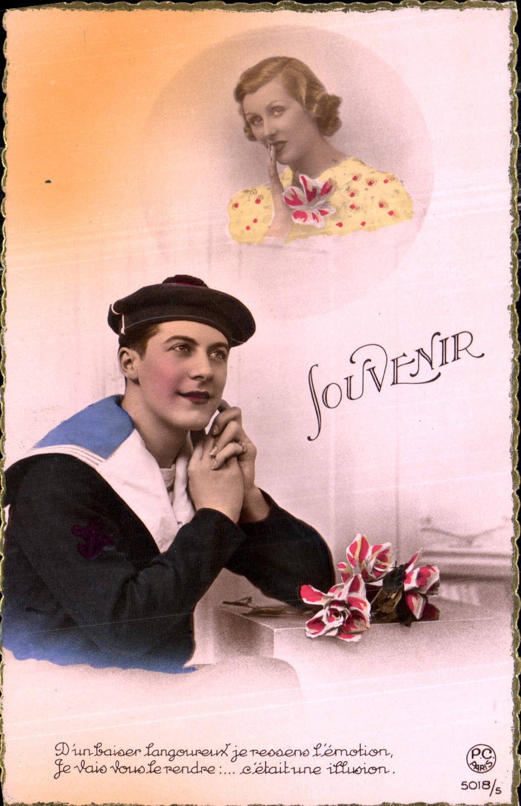 CPA Femme Marin