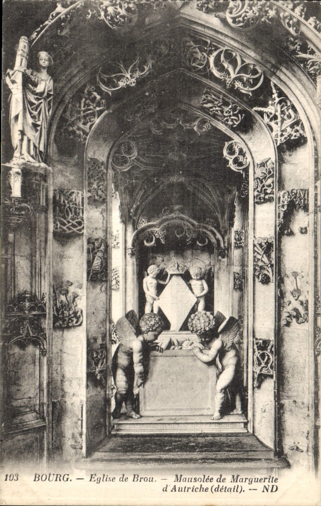 CPA Bourg Eglise de Brou Mousolee de Marguerite d'Autriche detail 
