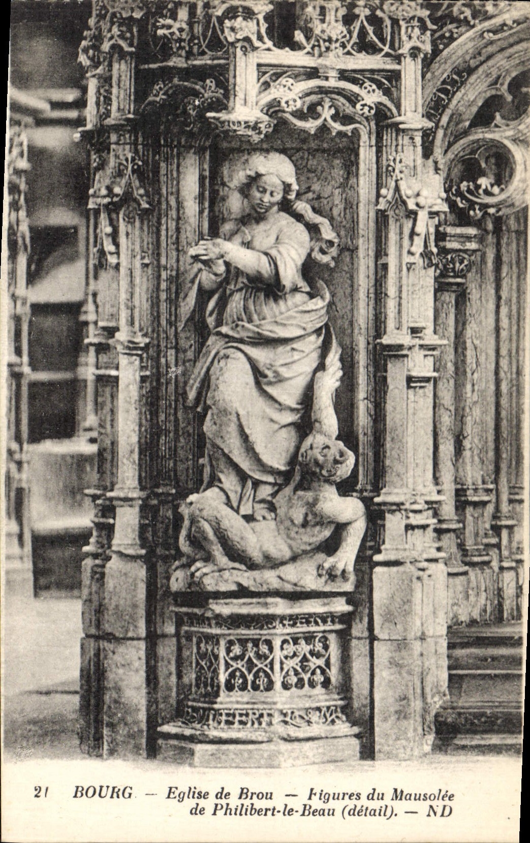 CPA Bourg Eglise de Brou Figures du Mousolee de Philibert  le Beau detail 