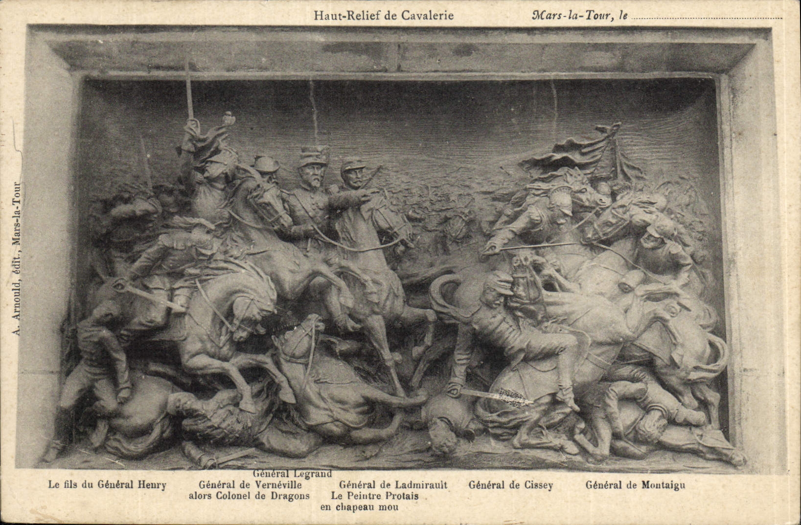CPA Haut Relief de Cavalerie Mars le Tour Le fils du General Henry Legrand