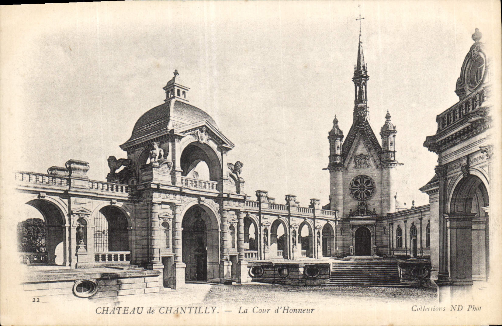 CPA Chateau de Chantilly la Cour d'Honneur