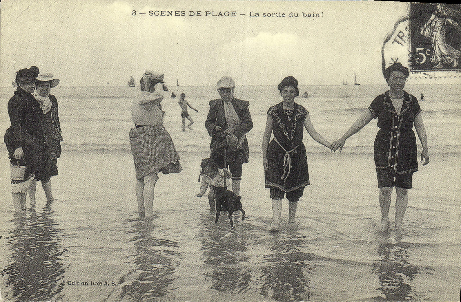 REPRO Folklore Femmes Scenes de Plage La sortie du Bain 