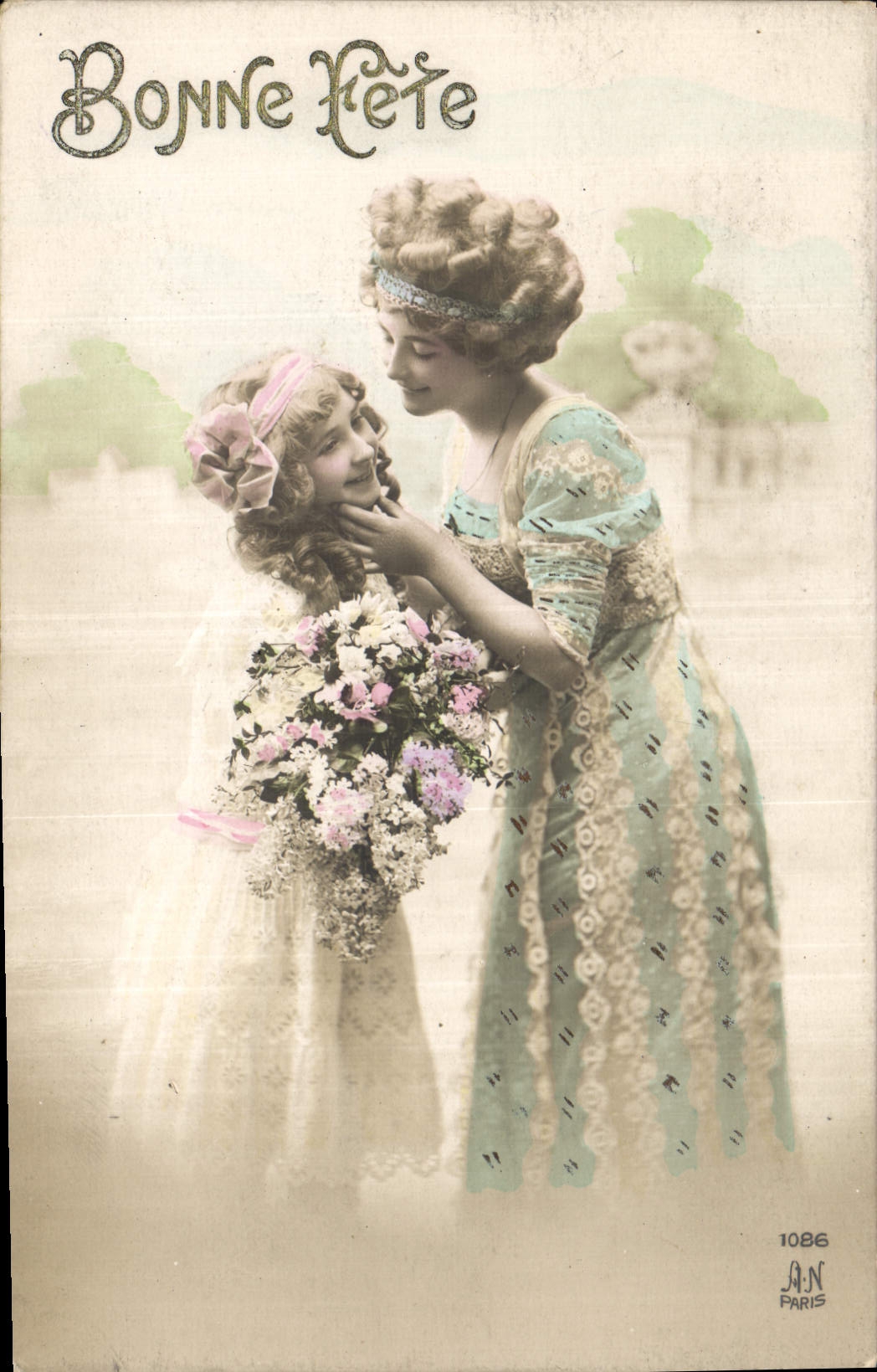 CPA Bonne Fete Femme Enfant