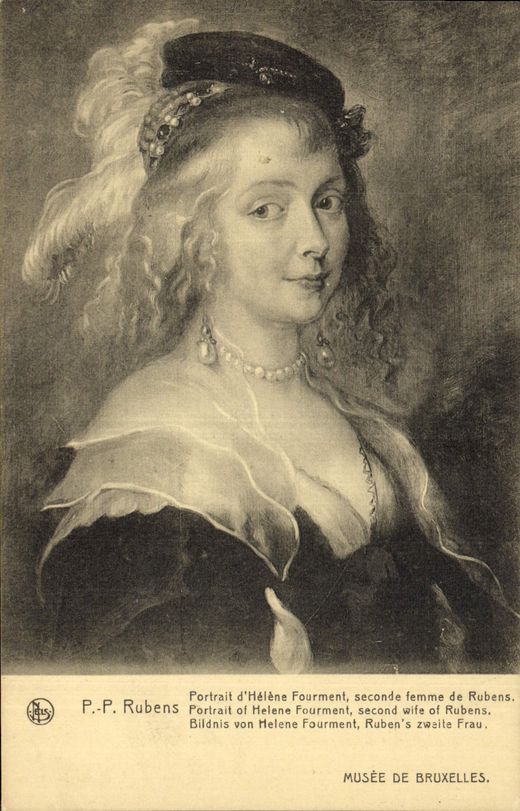 CPA P P Rubens Portrait d'Helene Fourment seconde femme de Rubens Musee de Bruxelles 