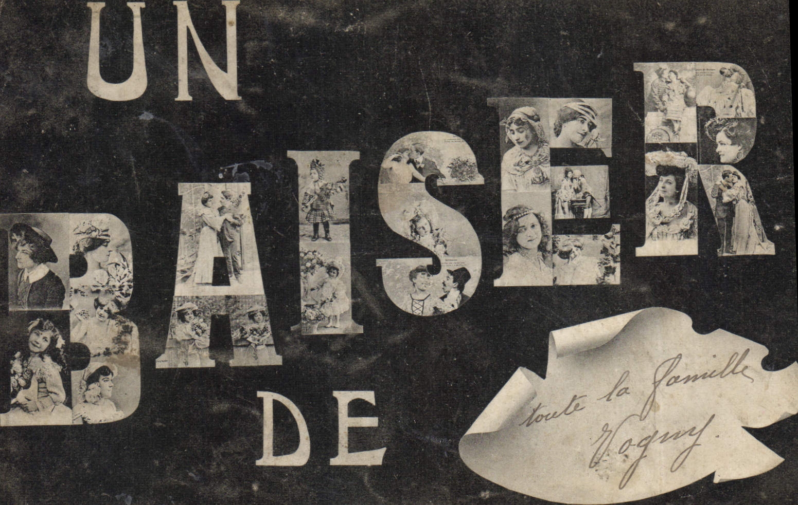 CPA Un baiser de toute la Famille Vogny 