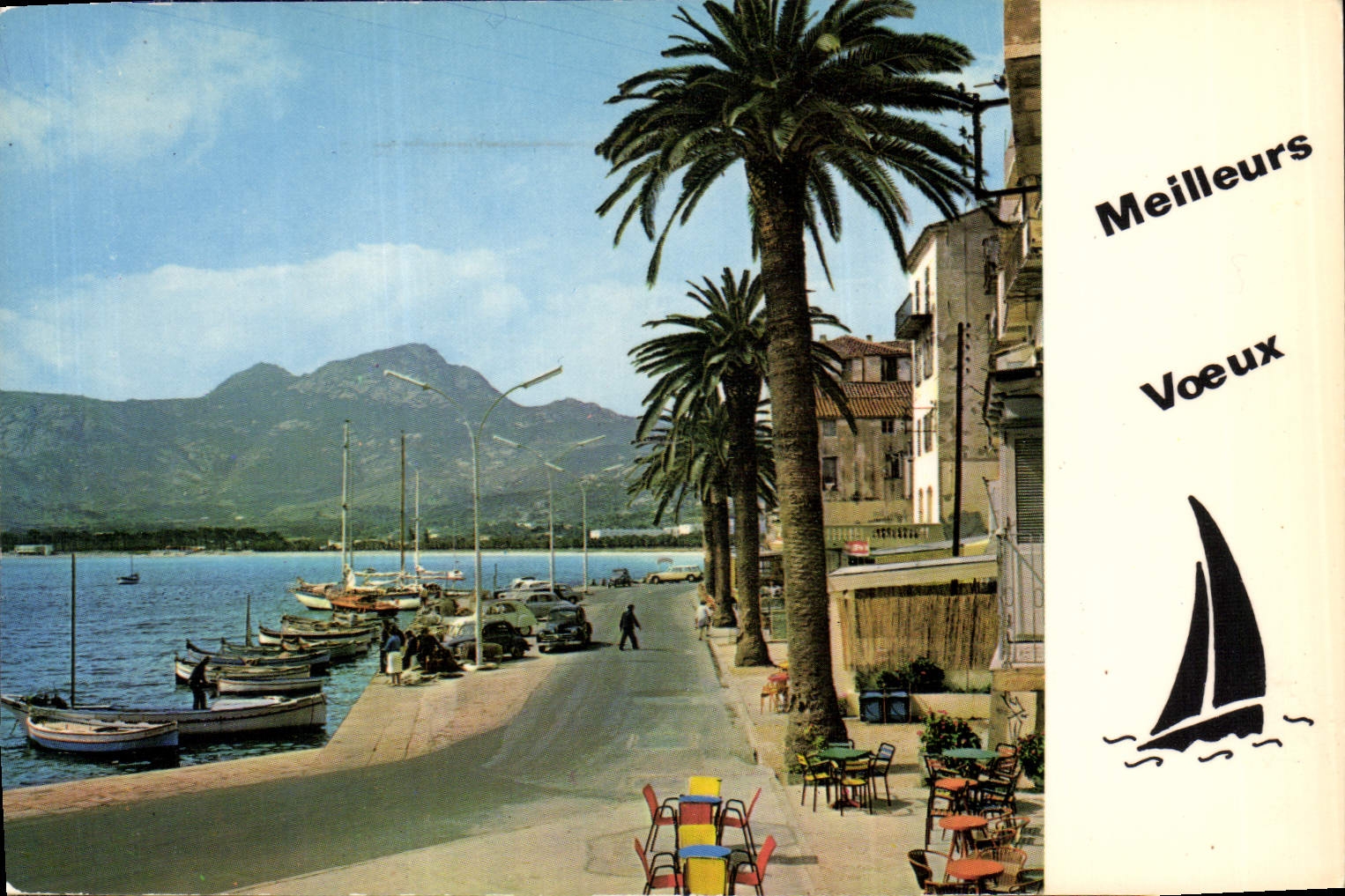 CPA Meilleurs Voeux Bateau