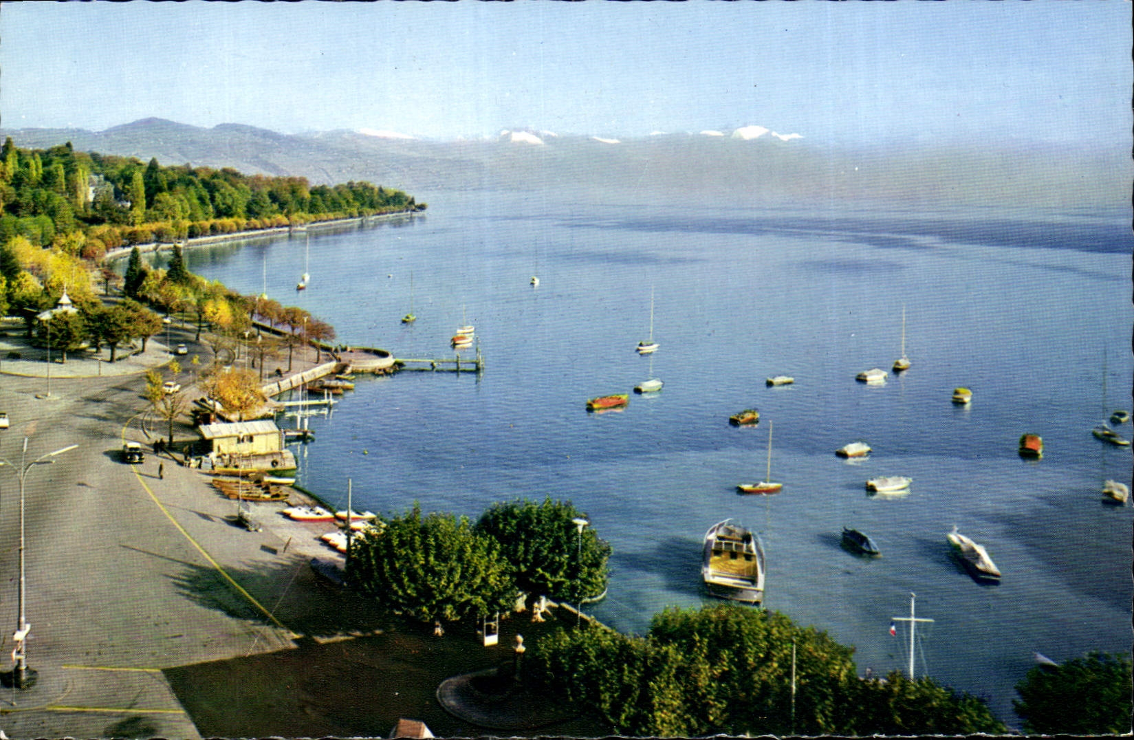 CPA Ouchy Lausanne Le Port et les Alpes