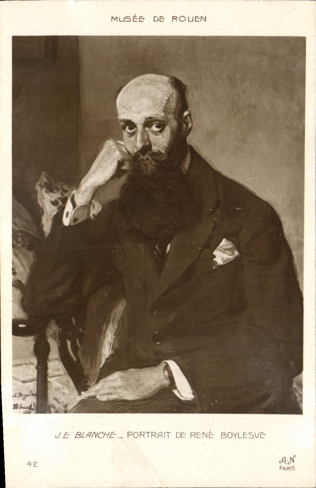 CPA Musee de Rouen JE Blanche Portrait de Rene Boylesve 