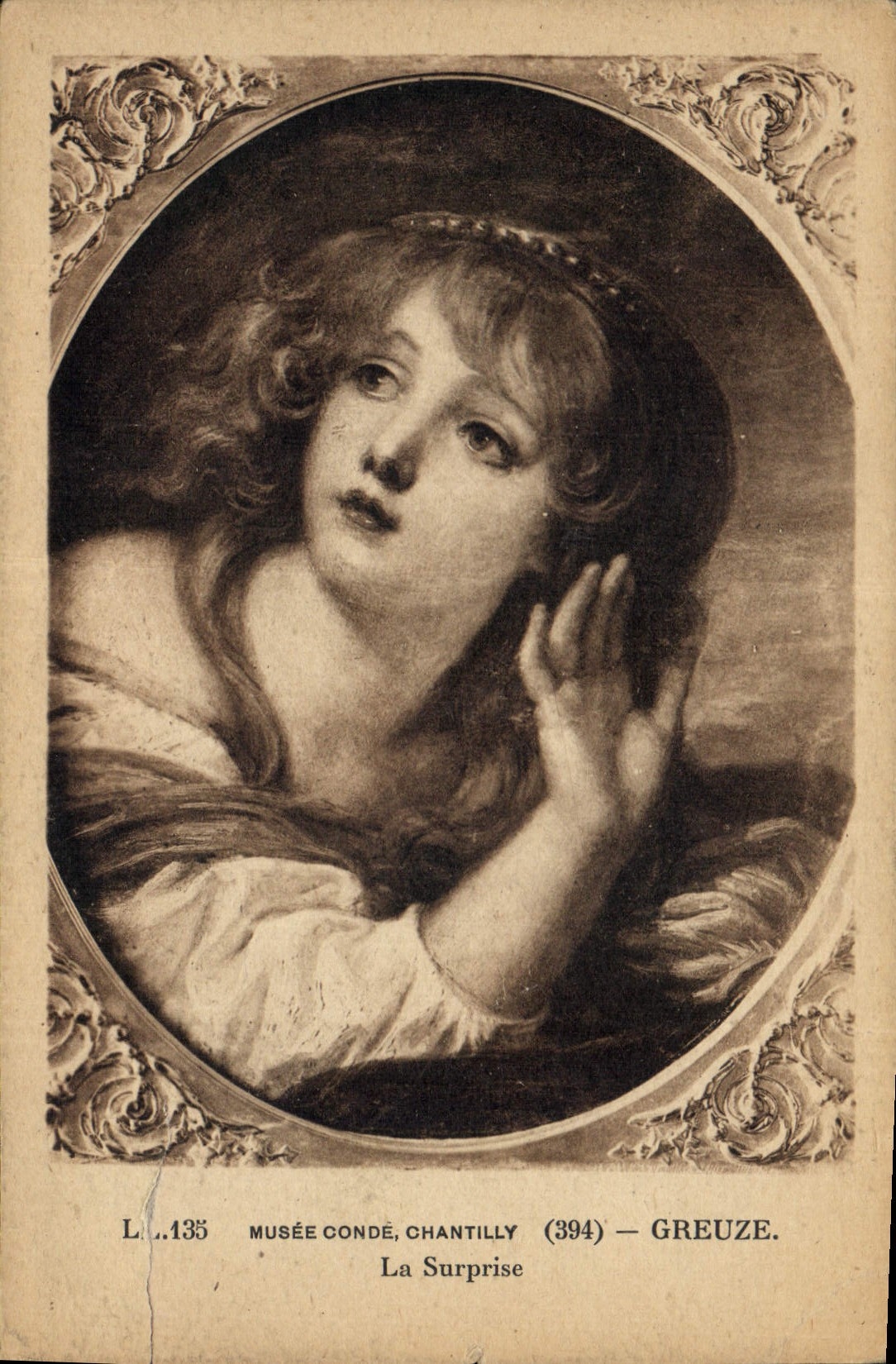 CPA Musee Conde Chantilly Greuze La Surprise 