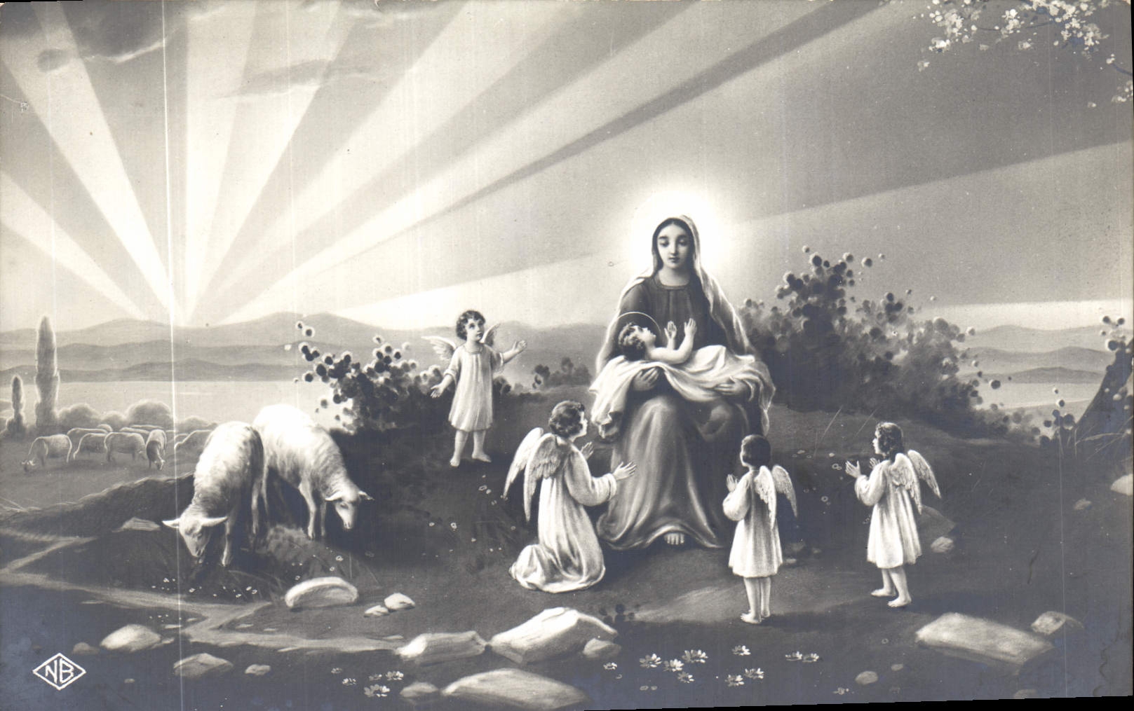 CPA Vierge Anges