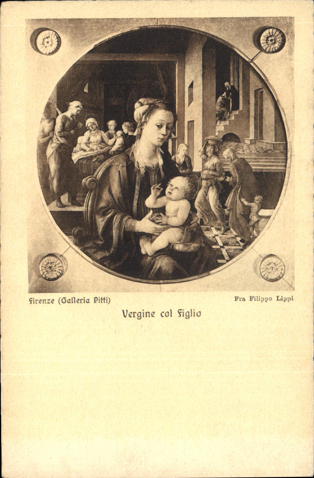 CPA Firenze Galleria Pitti Vergine col Figlio