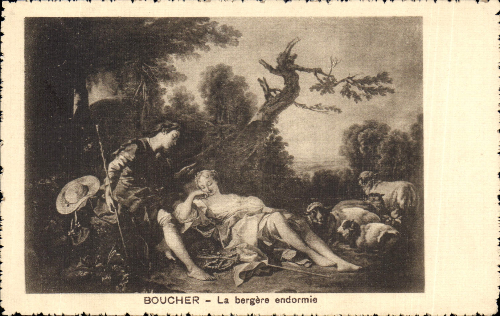 CPA Boucher La Bergere endormie 