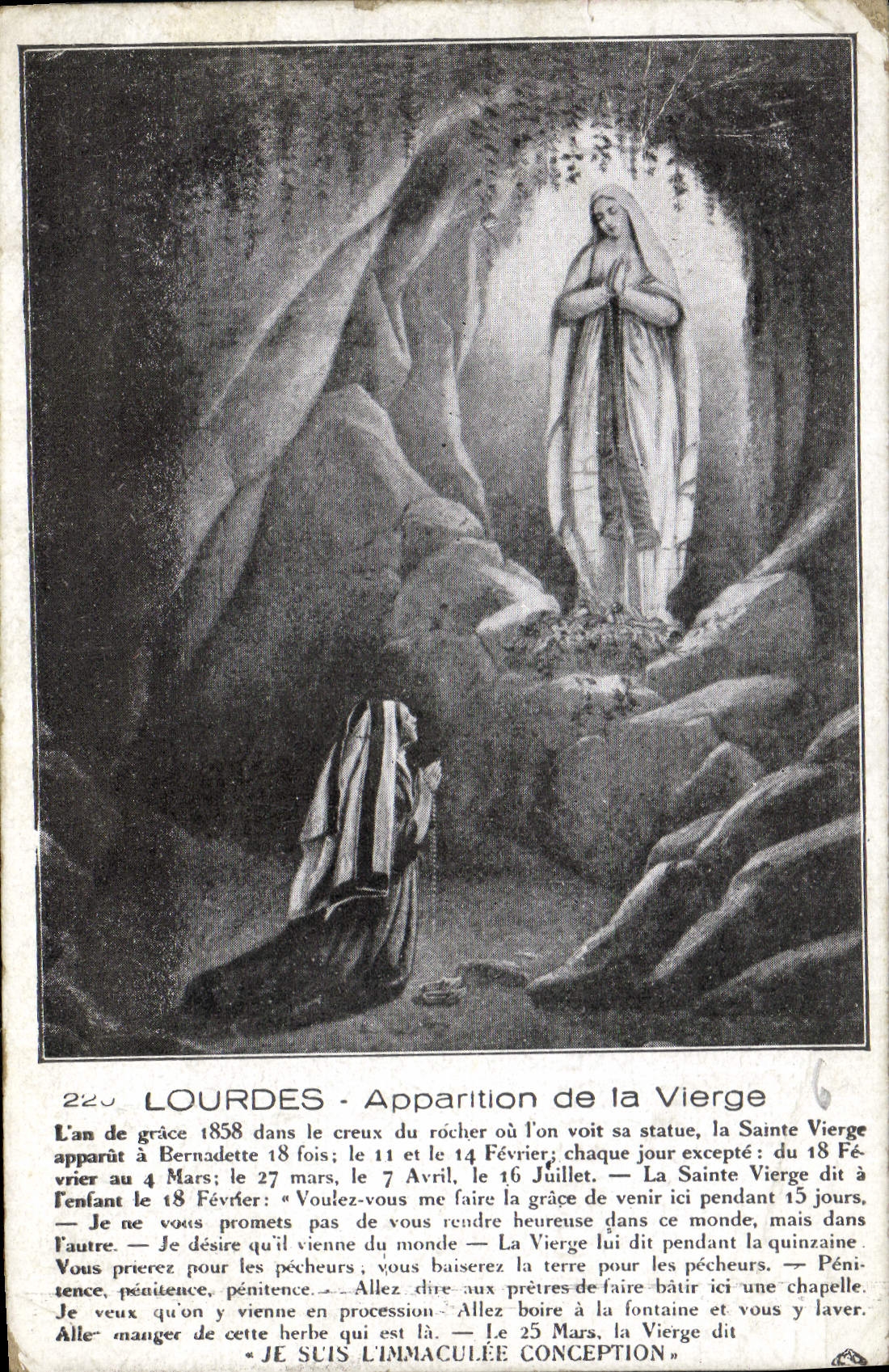 CPA Lourdes Apparition de la Vierge 