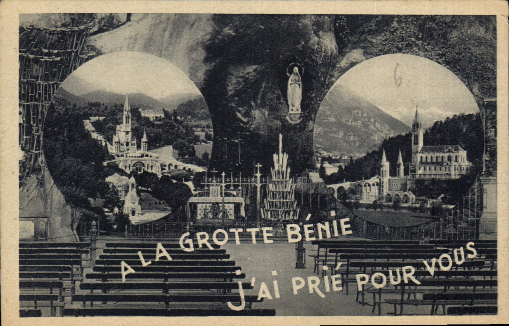 CPA A La Grotte Benie J'Ai Prie Pour Vous 
