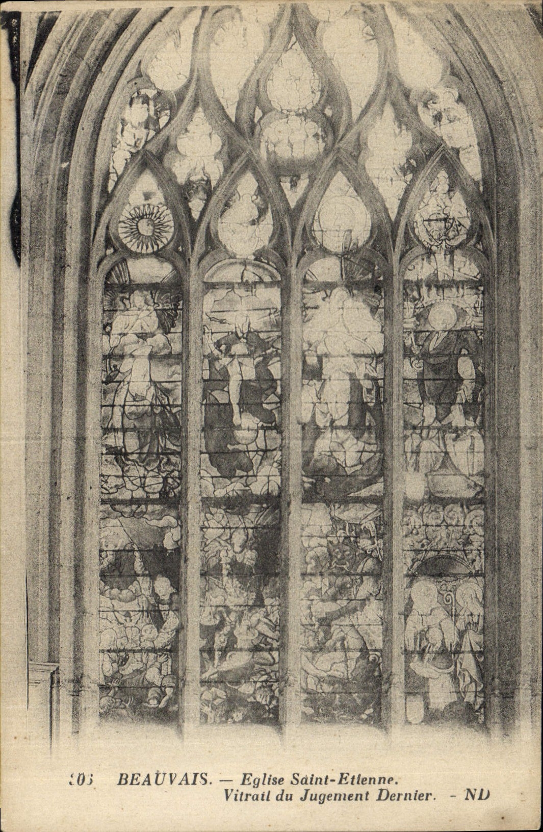 CPA Beauvais Eglise Saint Etienne Vitrail du Jugement Dernier