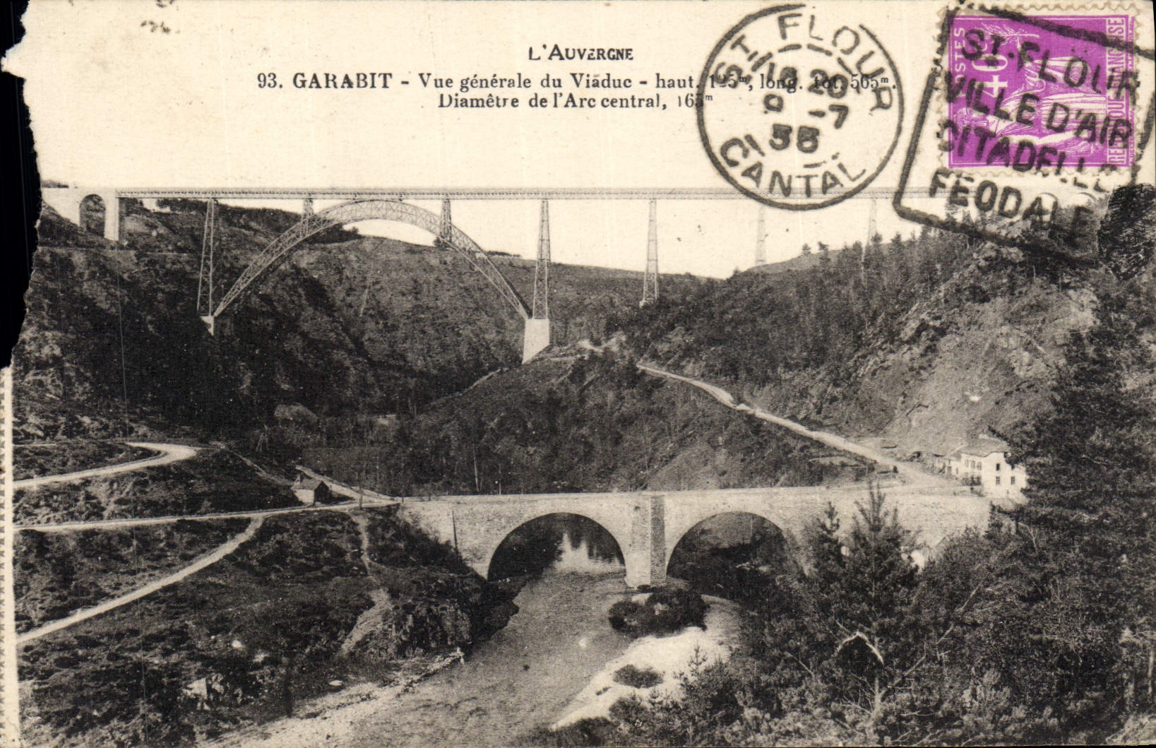 CPA Garabit Vue generale du Viaduc 