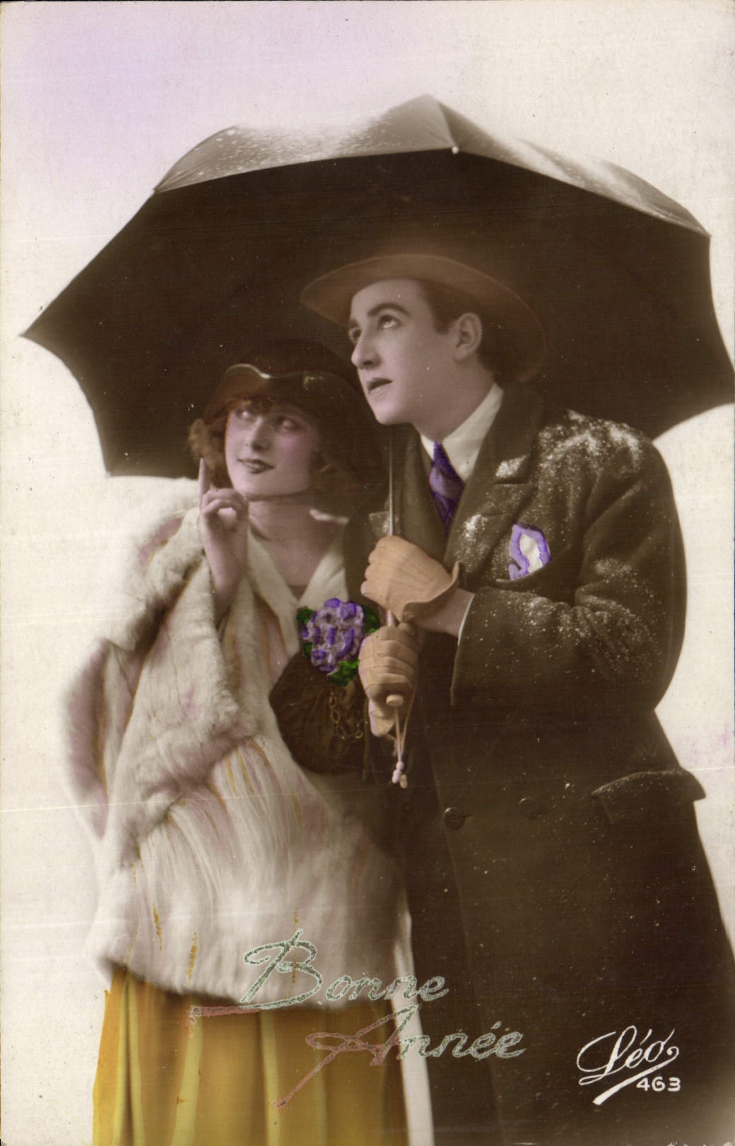 CPA Bonne Annee Femme