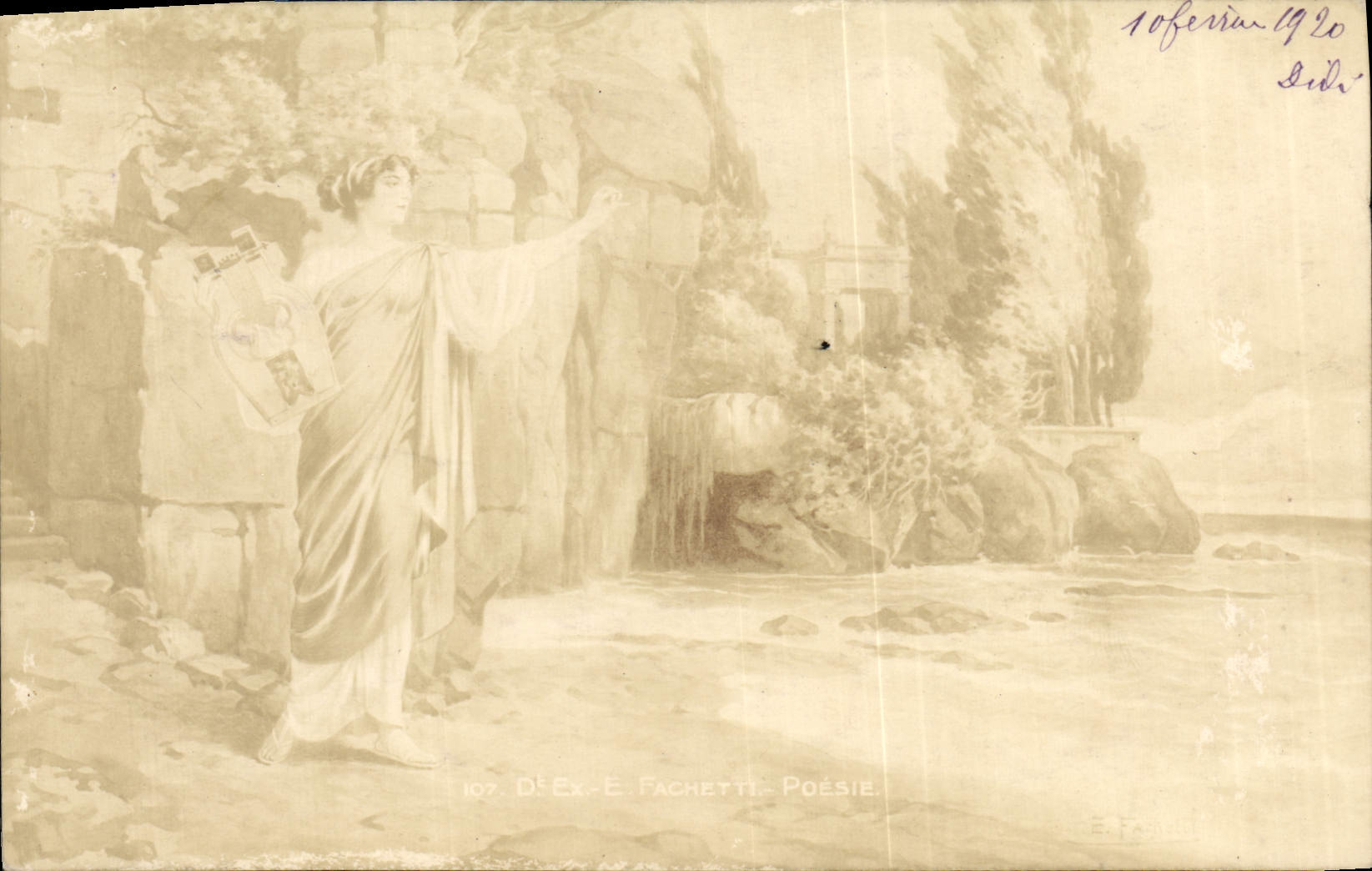 CPA Femme Fachette Poesie