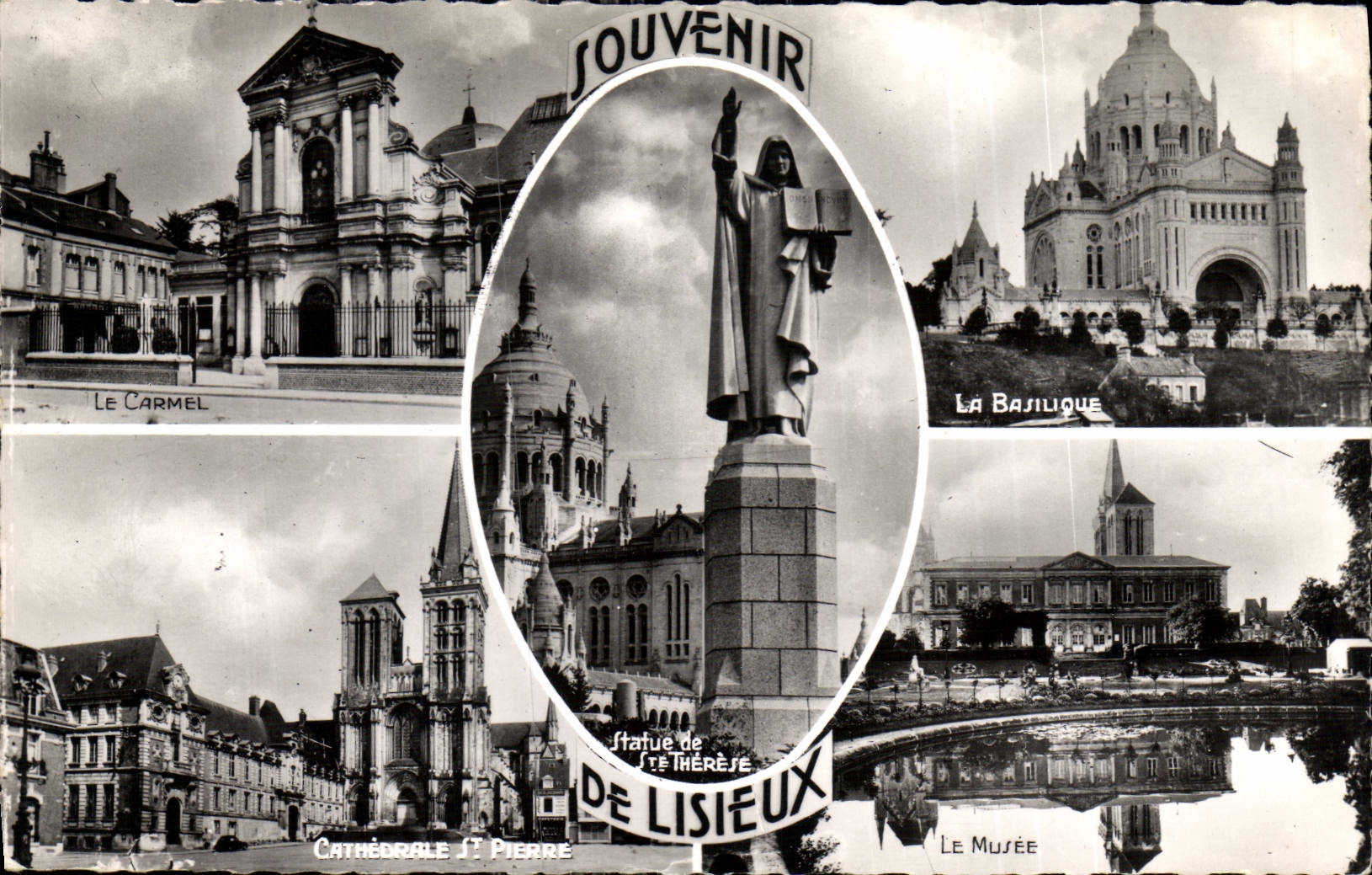 CPA Souvenir de Lisieux Le carmel La basilique Cathedrale St Pierre Le musee