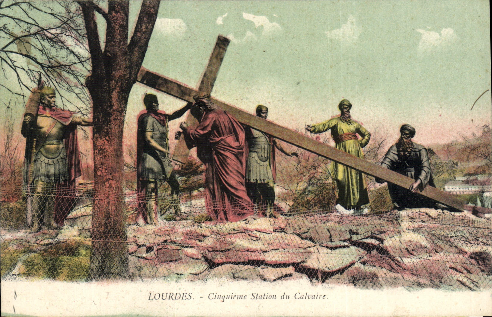 CPA Lourdes Cinquieme Station du Calvaire 