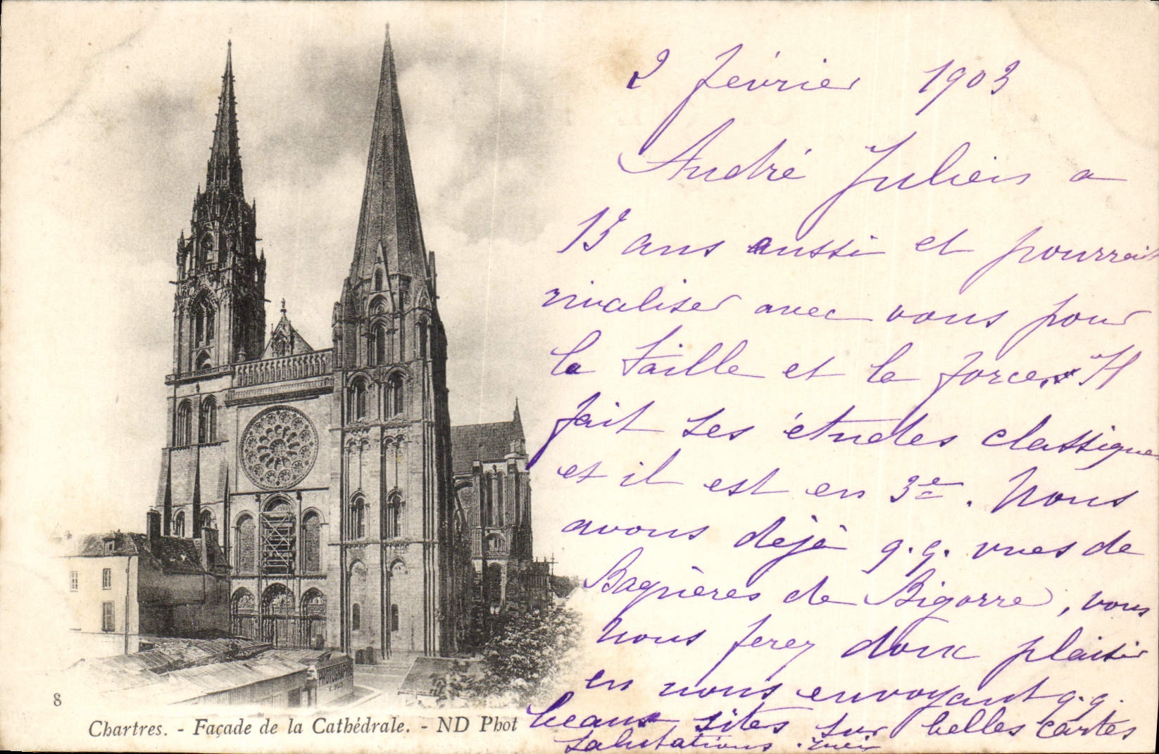 CPA Chartres Facade de la Cathedrale 
