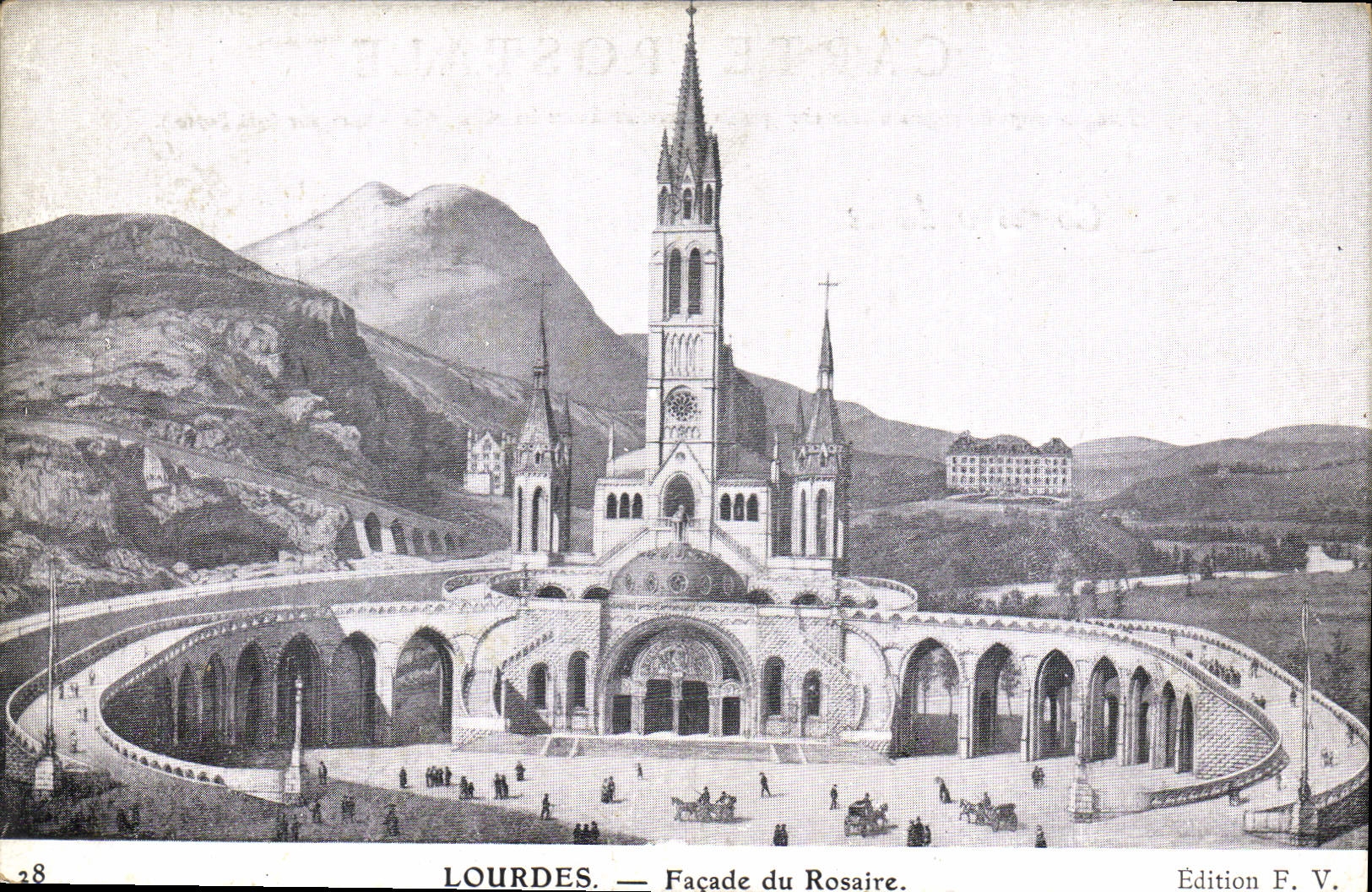 CPA Lourdes Facade du Rosaire 