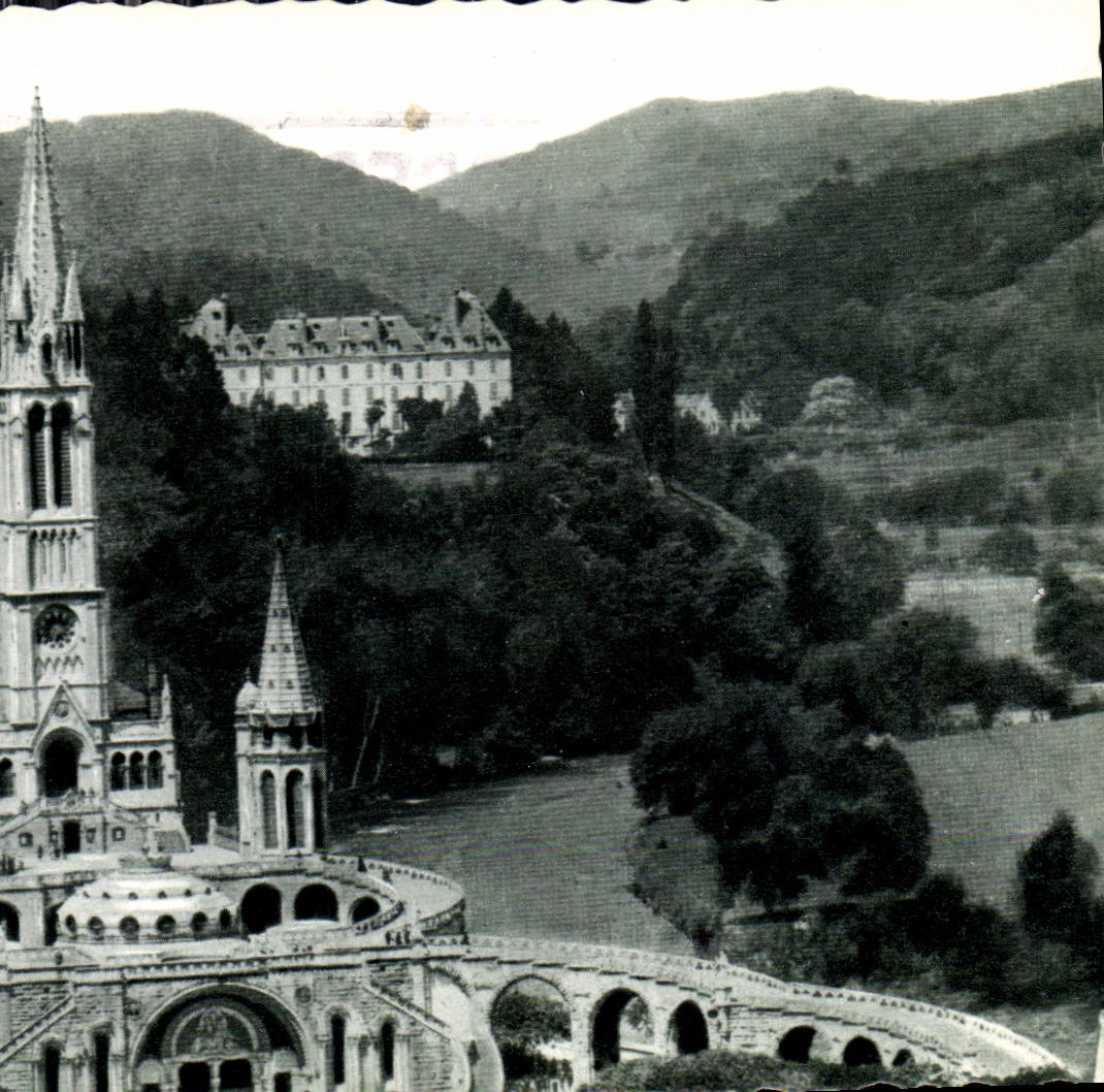 CPA Lourdes La Basilique vue du Chateau Fort 