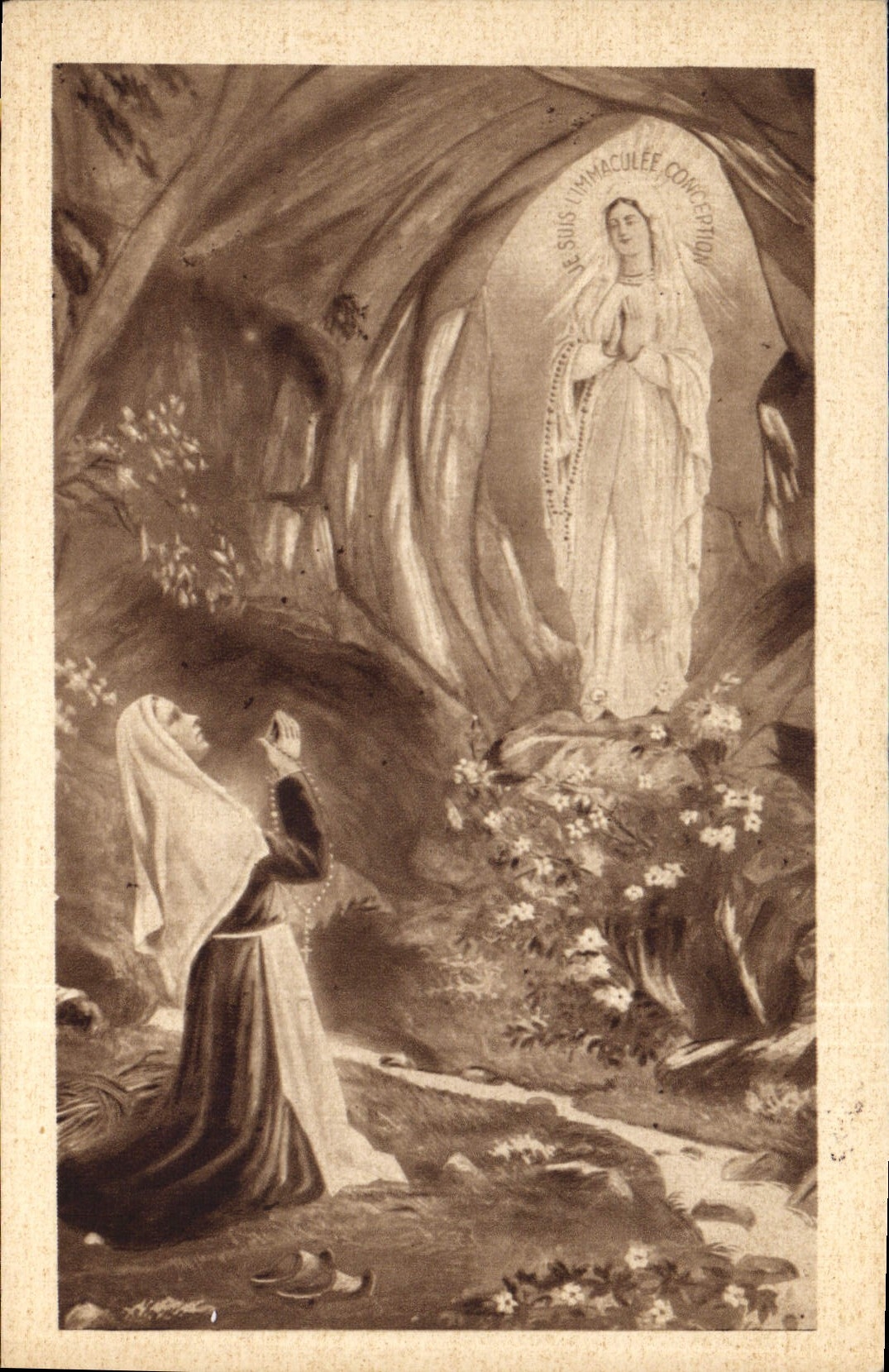 CPA Lourdes L'Apparition 