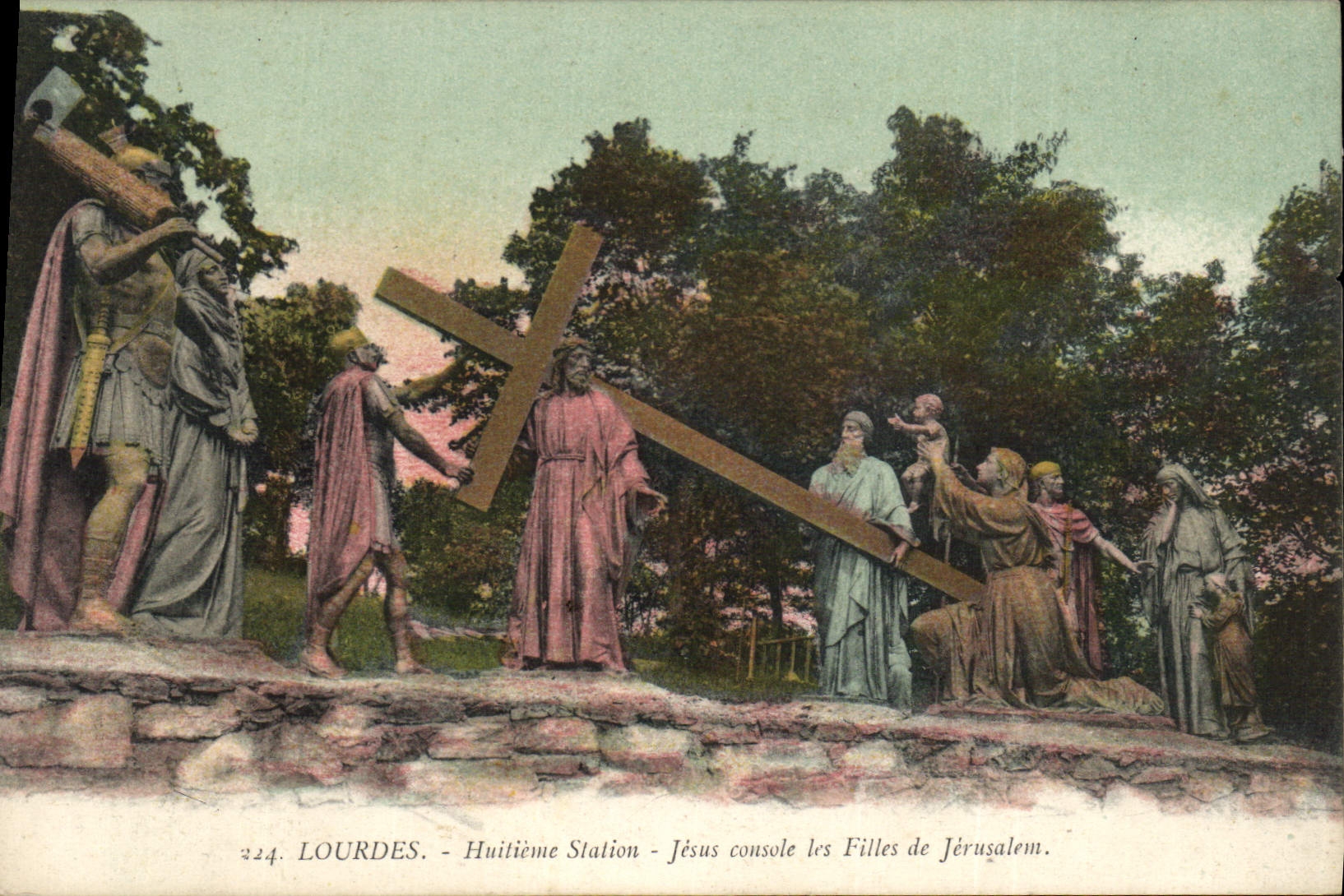 CPA Lourdes Jesus console Les Filles de Jerusalem
