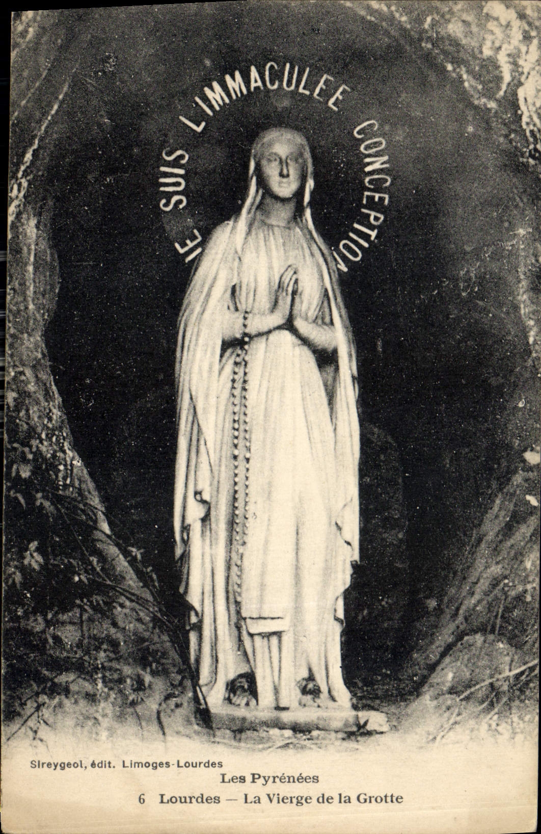 CPA Lourdes La Vierge de la Grotte 