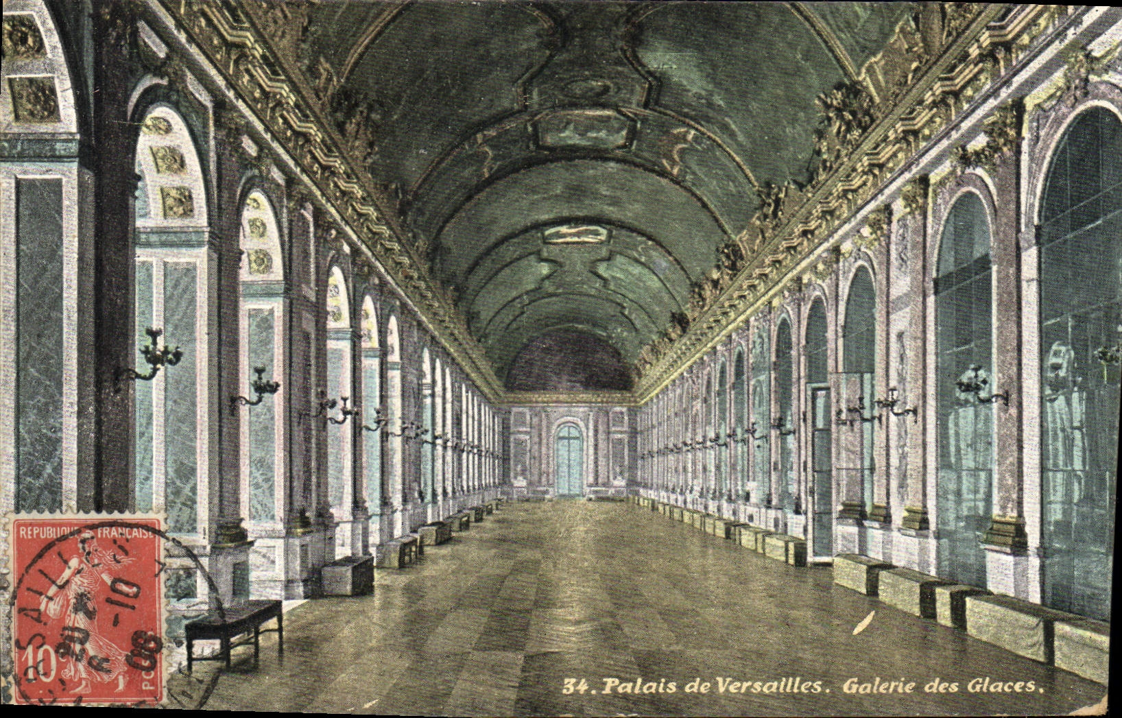CPA Palais de Versailles Galerie des Glaces 