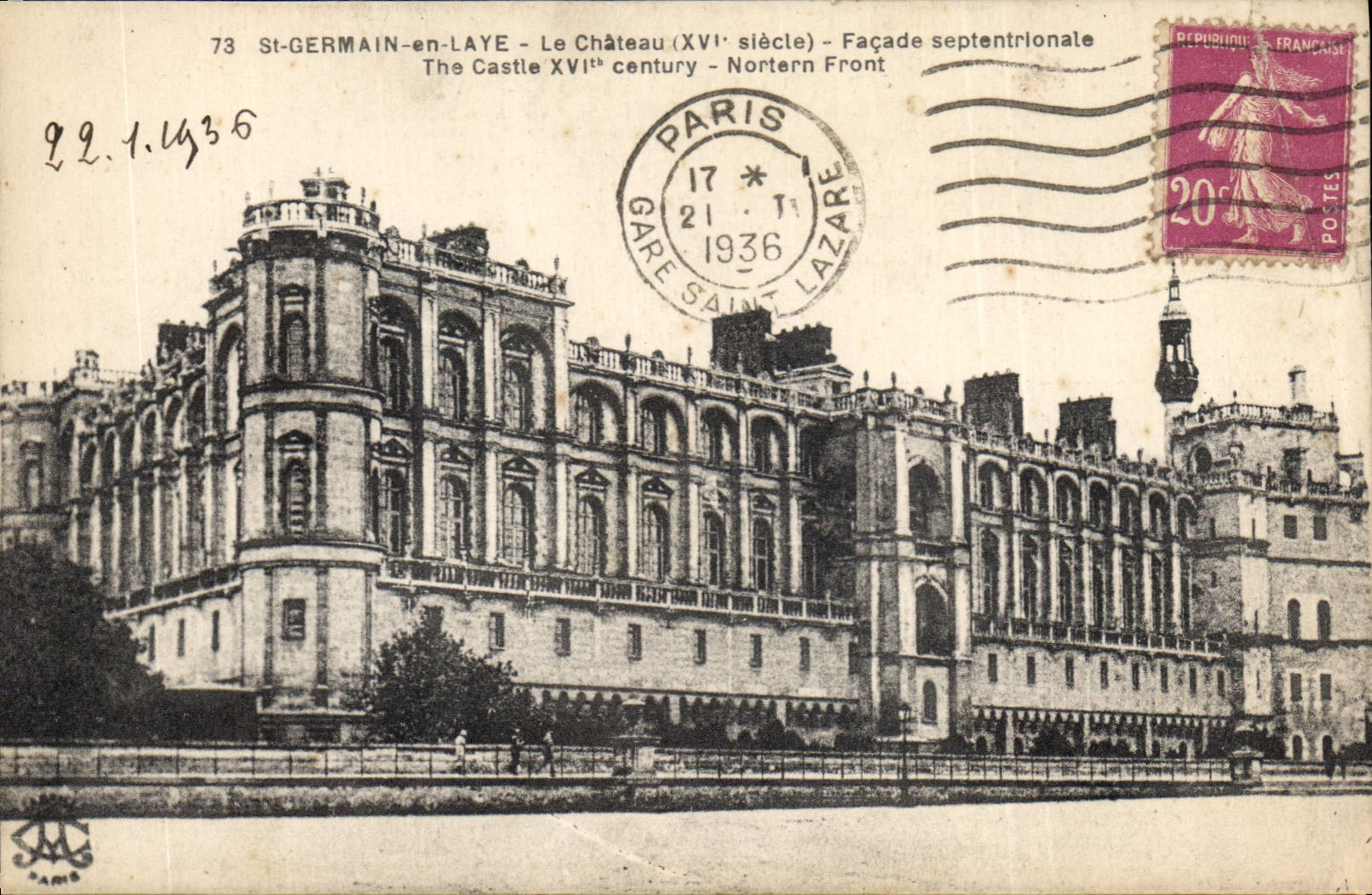 CPA St Germain en Laye Le Chateau Facade septentrionale 
