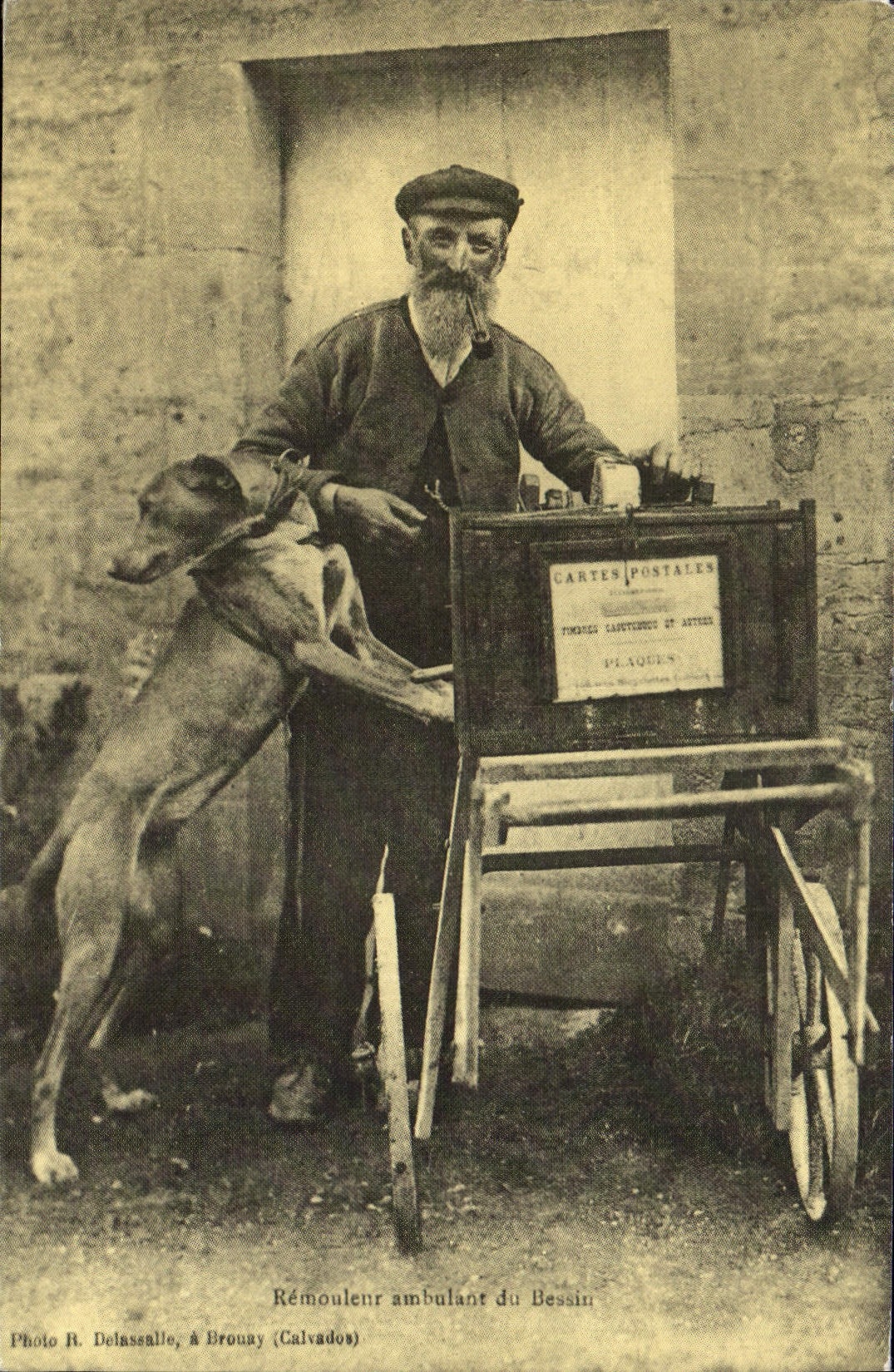 REPRO Remouleur ambulant au bassin Chien Metiers